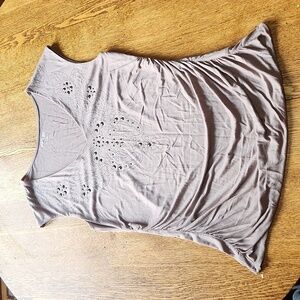 Tan Tank top Size Large with bling